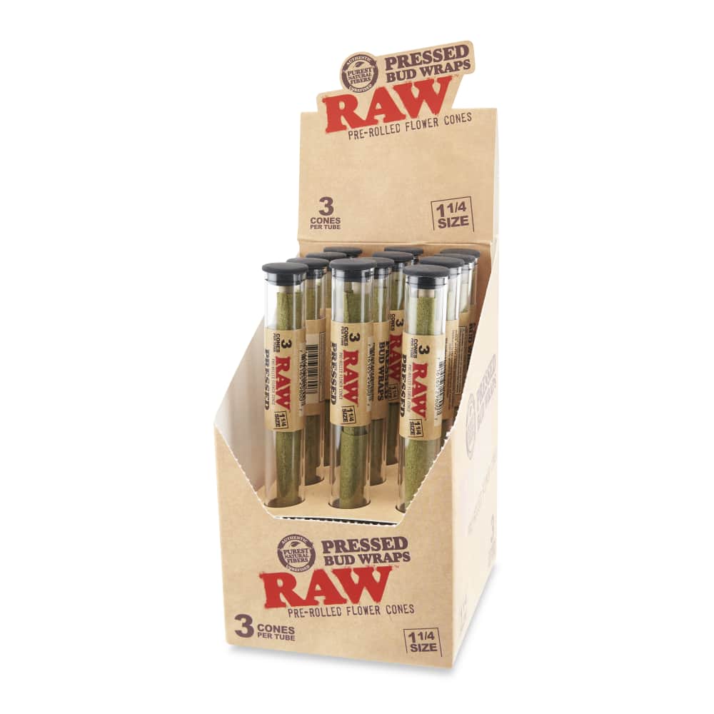 1 1/4 Size Raw Pressed Bud Cones 12ct – 1 ¼ Size 3pk Tubes - Discreet Smoker