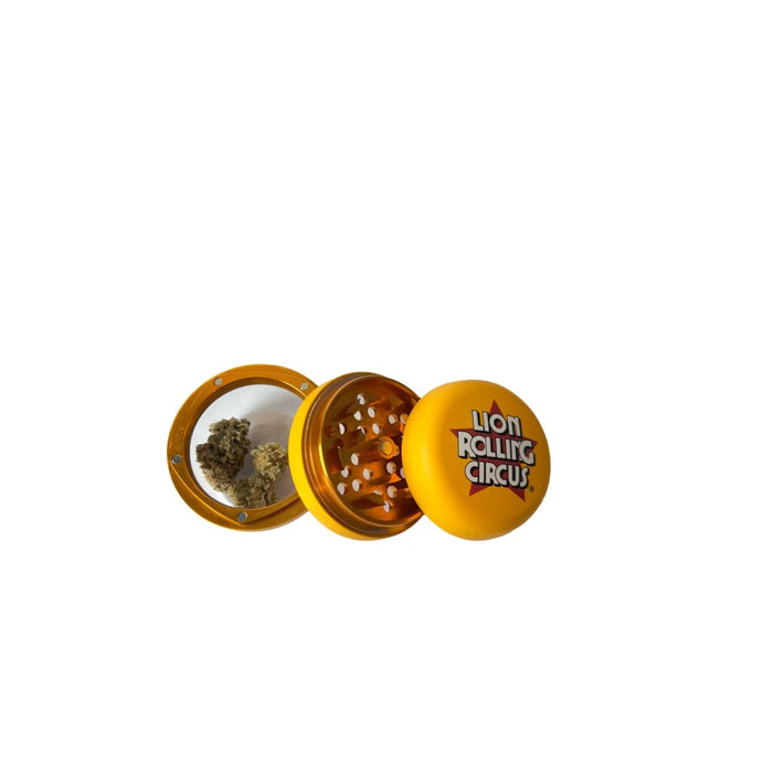 Lion Rolling Circus Hybrid Herb Grinders, Trampoline - Orange