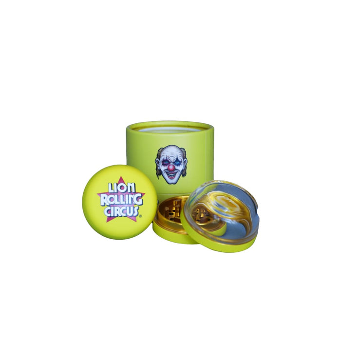 Lion Rolling Circus Hybrid Herb Grinders, Edgar Allan - Yellow