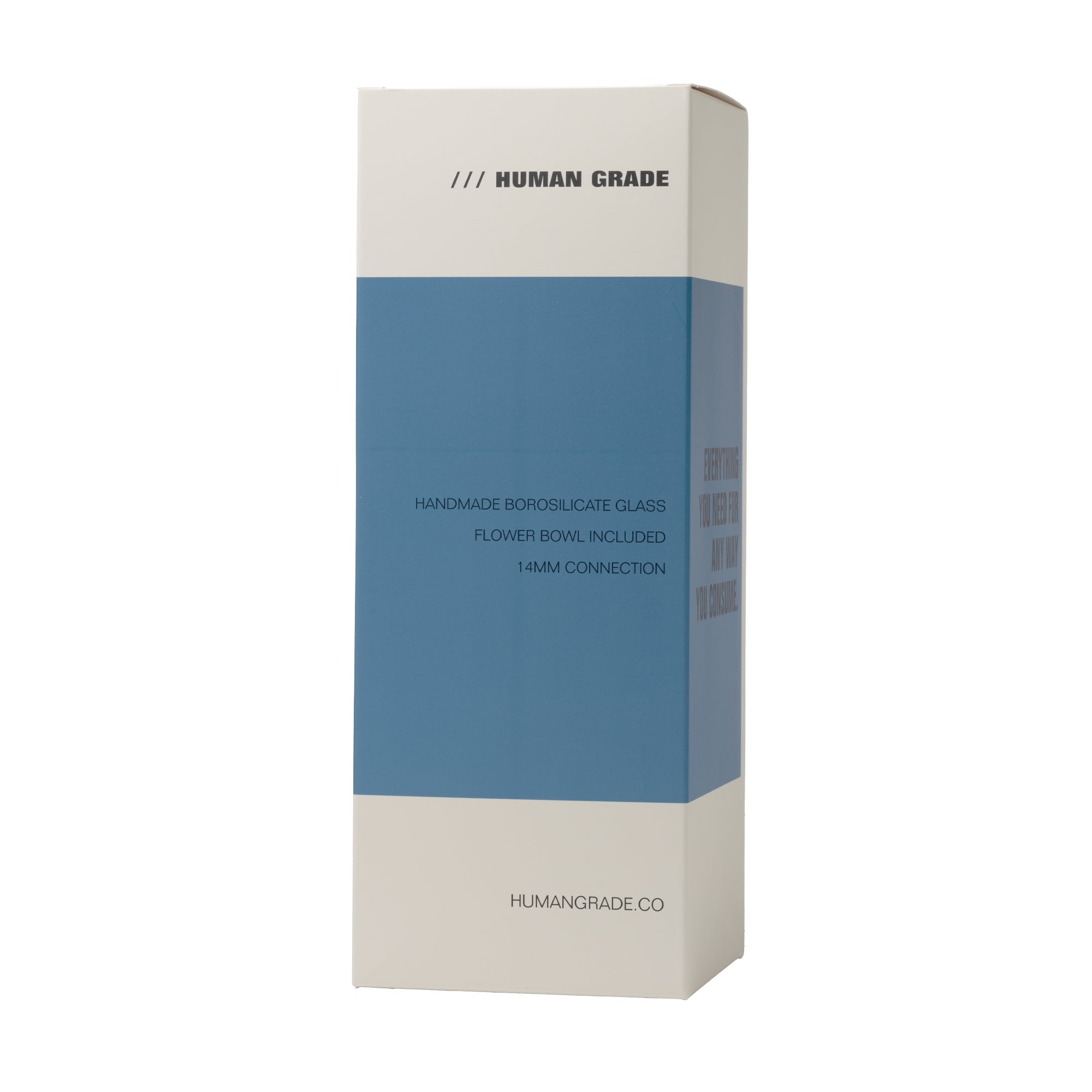 Human Grade Sacred Straight Sandblasted Glass Water Pipe - Discreet Smoker