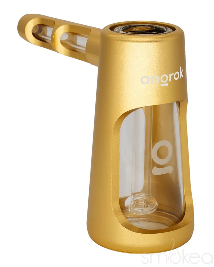 ONGROK Aluminum & Glass Bubbler Pipe, Gold