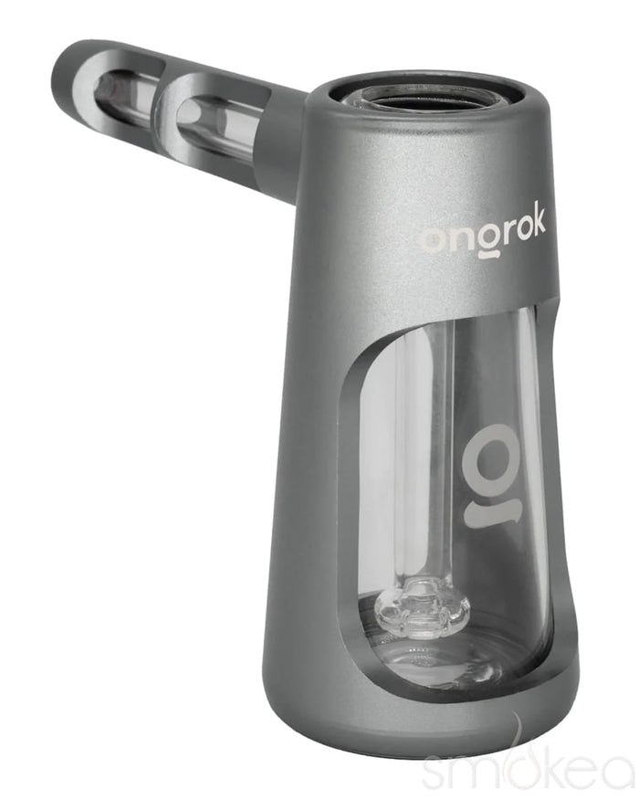 ONGROK Aluminum & Glass Bubbler Pipe, Gunmetal