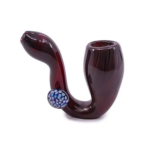 Glass Hand Pipe - Sherlock w/ Marble (4") - Discreet Smoker