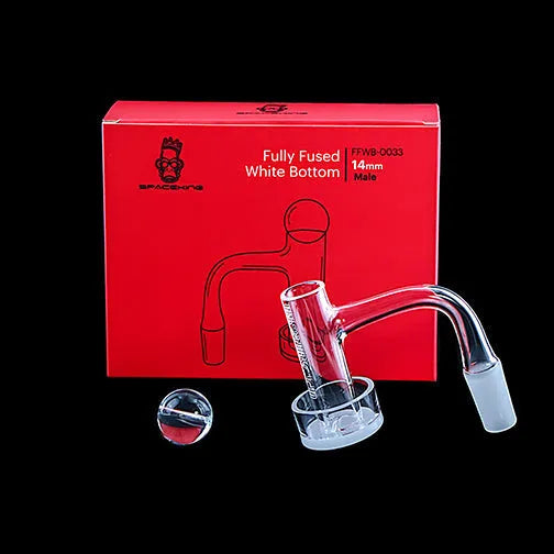 Space King Fully Fused White Bottom Banger Kit (Red) - Discreet Smoker