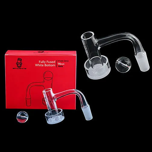 Space King Fully Fused White Bottom Banger Kit (Red) - Discreet Smoker