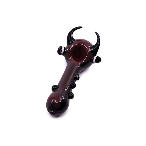 Glass Hand Pipe - Double Horn (4") - Discreet Smoker