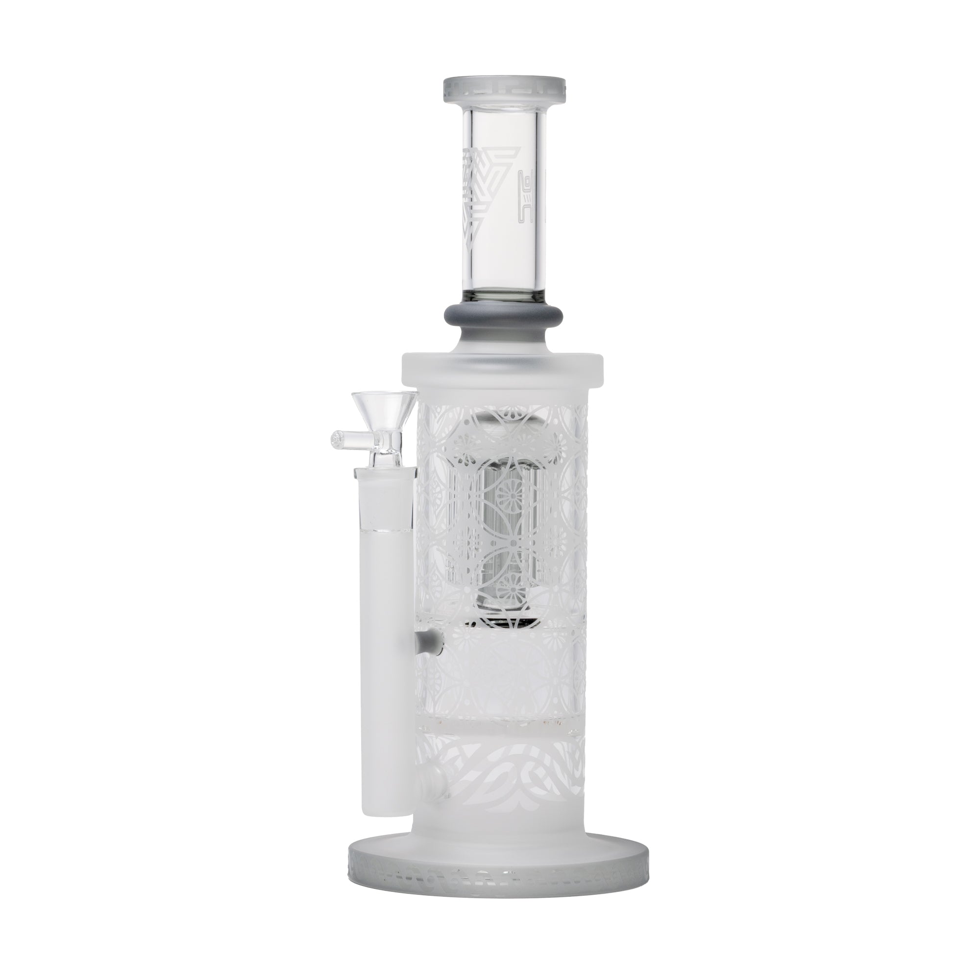 Human Grade Sacred Straight Sandblasted Glass Water Pipe - Discreet Smoker