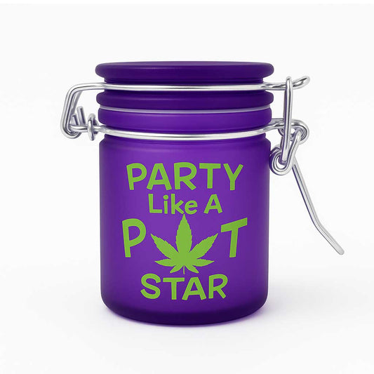 PARTY LIKE A POT STAR GLASS STASH JAR - Discreet Smoker