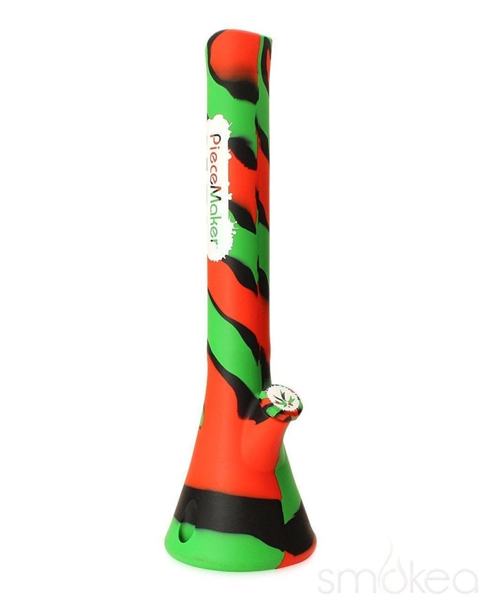 Piecemaker Kahuna 2' Silicone Bong, Rasta