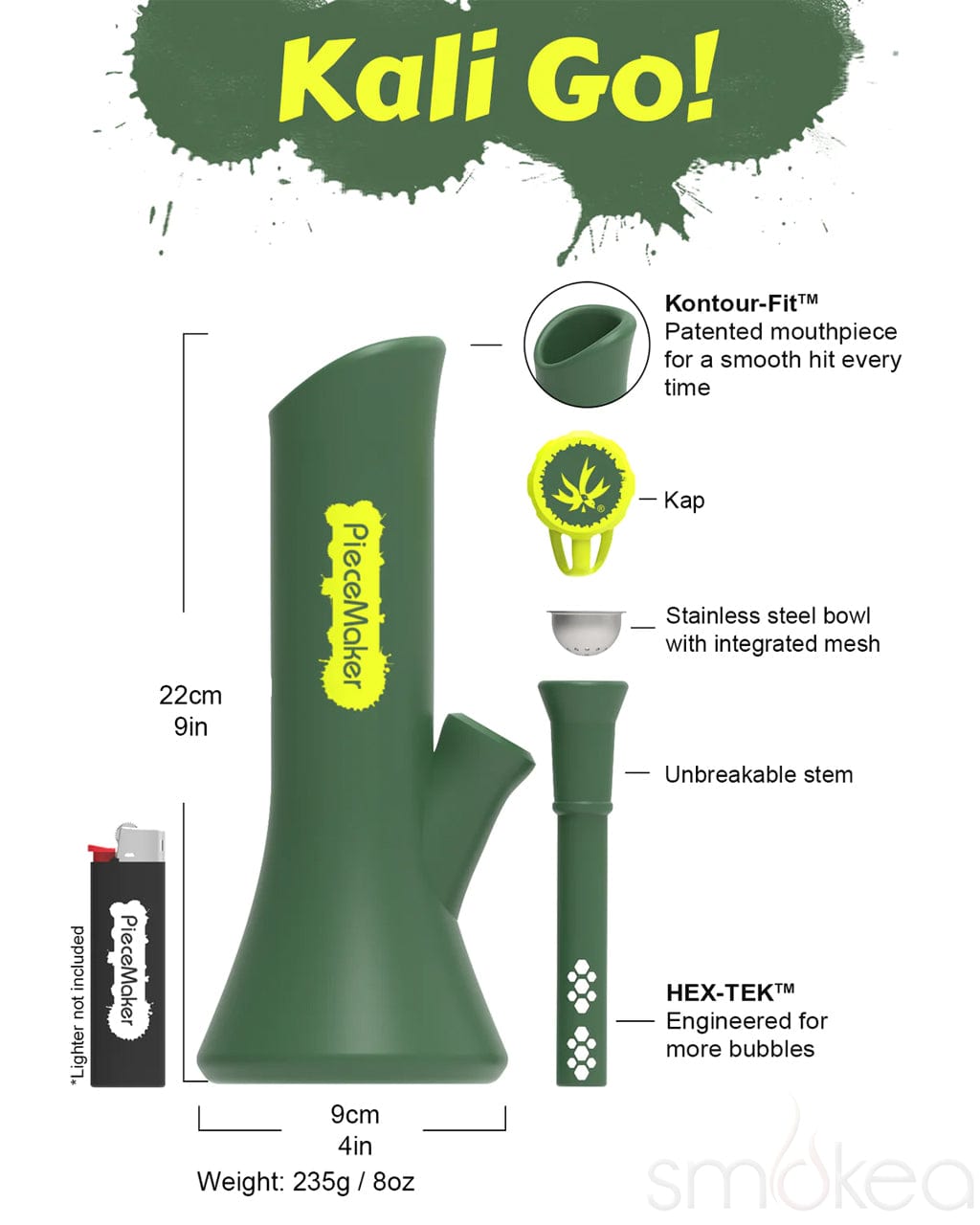 Piecemaker Kali Go! Silicone Bong - Discreet Smoker
