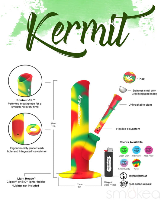 Piecemaker Kermit Silicone Bong - Discreet Smoker