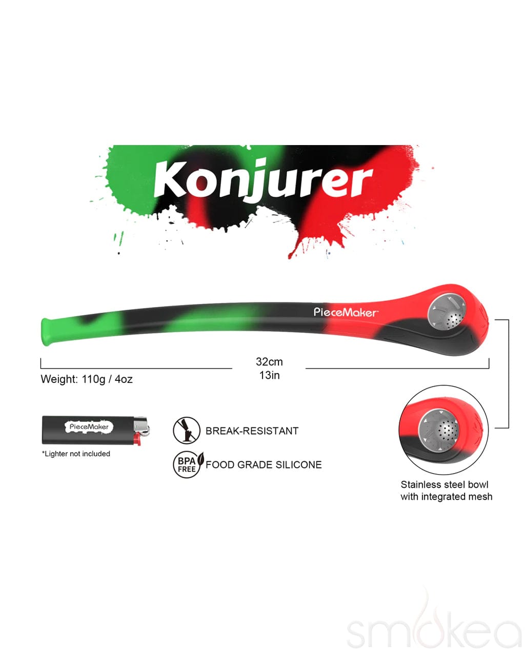 Piecemaker Konjurer Silicone Gandalf Pipe - Discreet Smoker