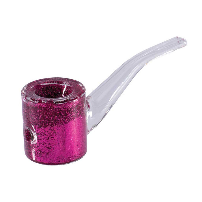 LIQUID GLITTER SHERLOCK HAND PIPE, Pink