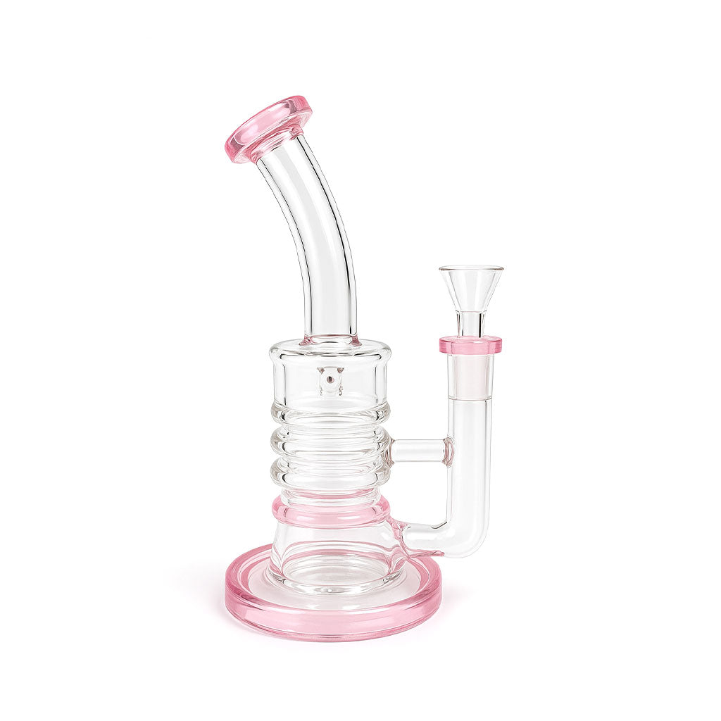 TRIPLE RING BENT NECK DAB RIG  COMPACT PERC DESIGN - Discreet Smoker