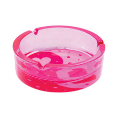 PINK YIN YANG HEARTS GLASS ASHTRAY - Discreet Smoker