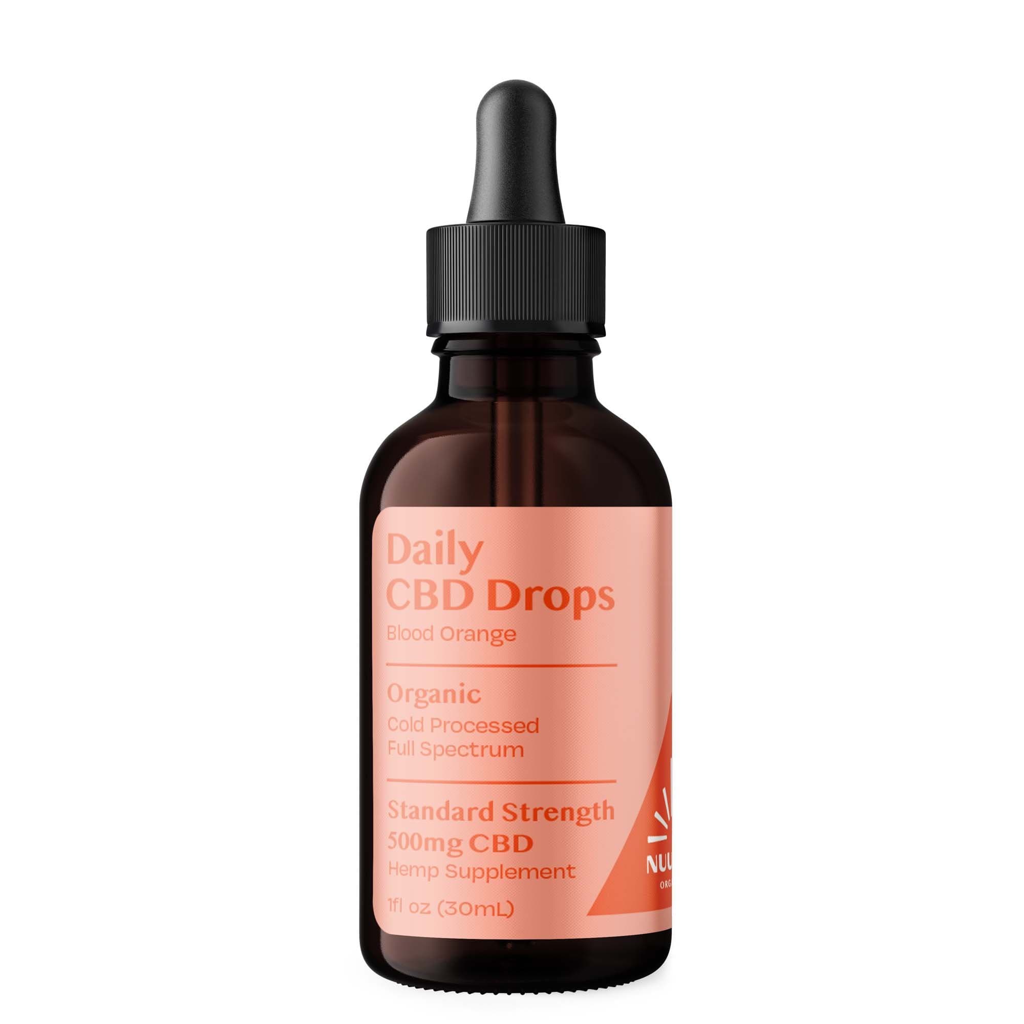Organic Daily CBD Drops - Blood Orange 500mg Full Spectrum - Discreet Smoker