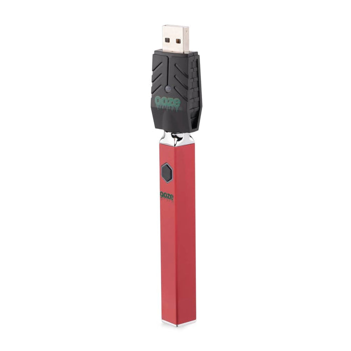 Ooze Quad 510 Thread 500 mAh Square Vape Pen Battery, Ruby Red
