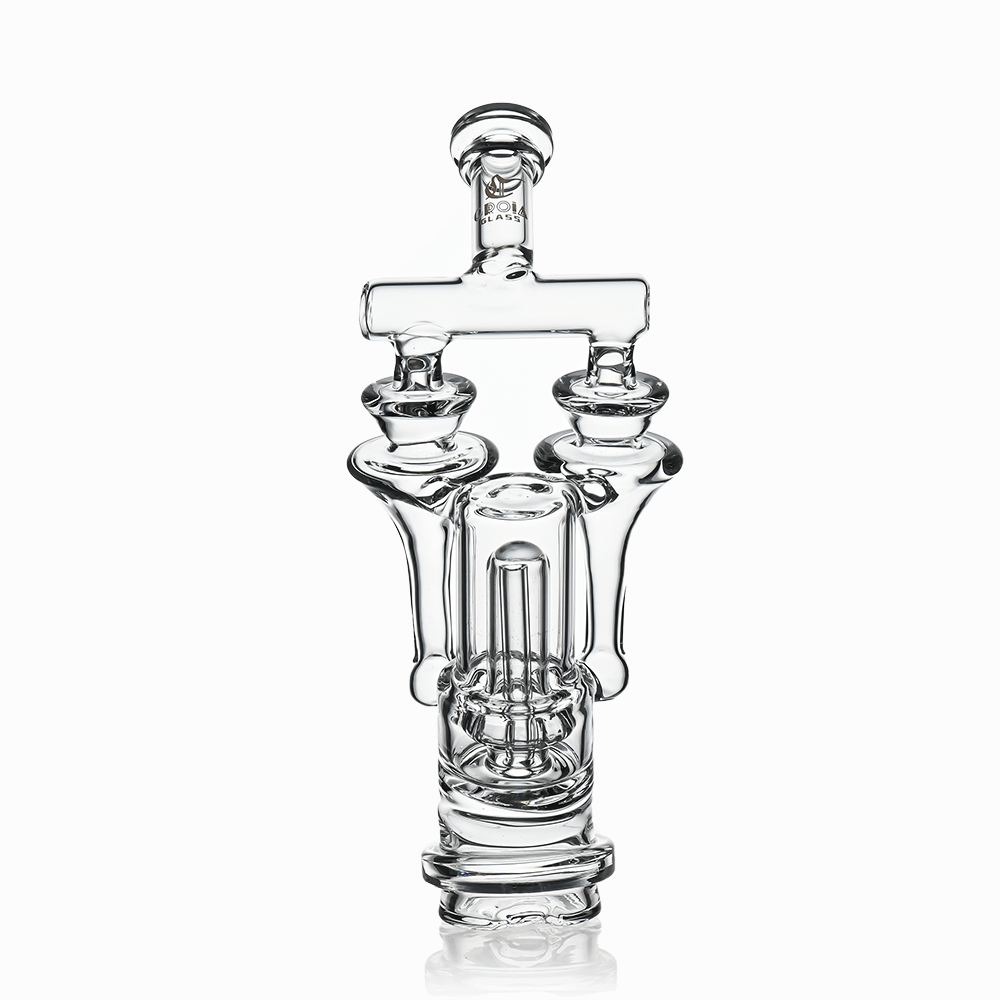 8" Dual Tornado Recycler Glass Attachment for Puffco Peak & Peak Pro | Croia Glass - Discreet Smoker