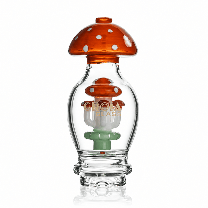 6" Mushroom Cluster Perc Glass Attachment for Puffco Peak & Peak Pro | Croia Glass, Orange