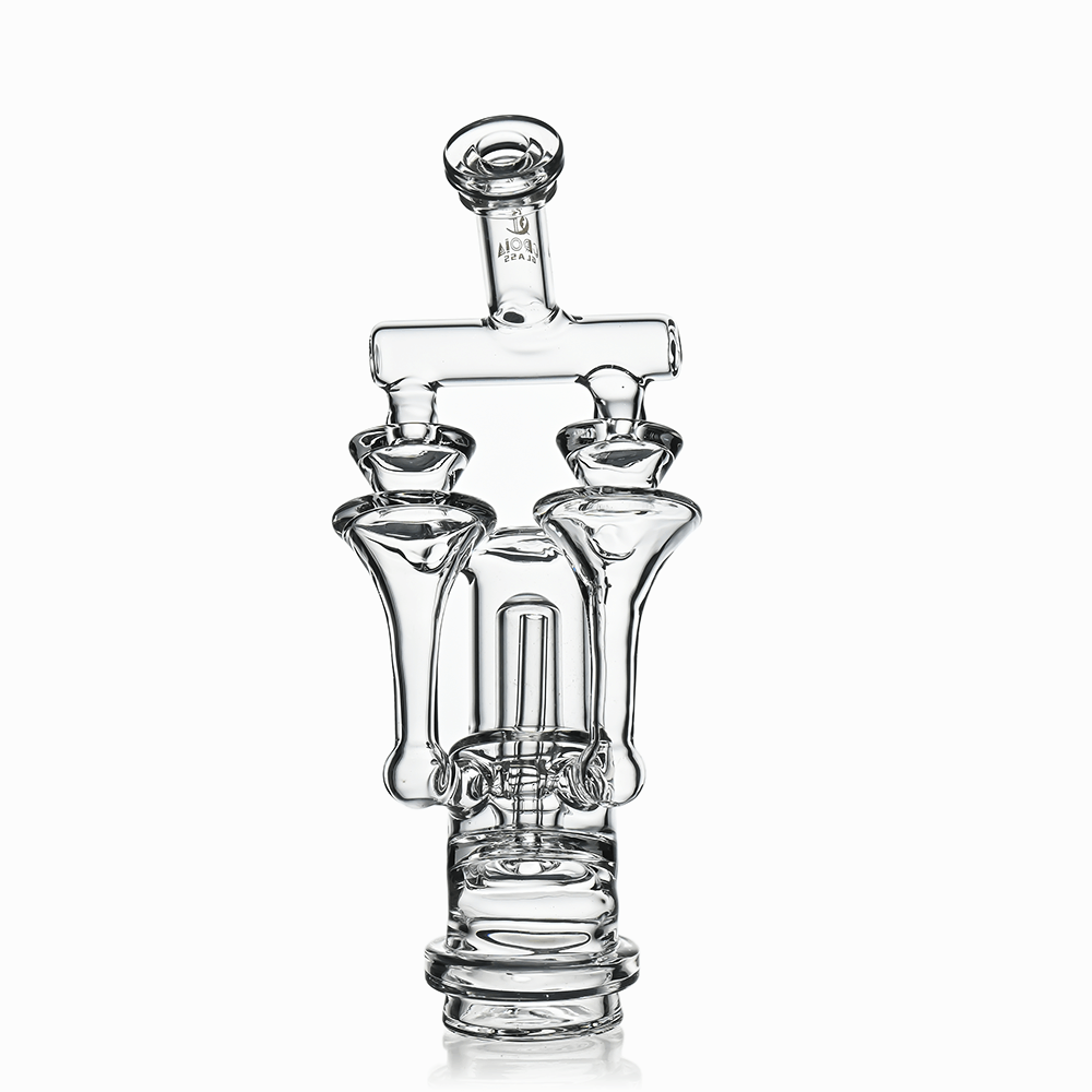 8" Dual Tornado Recycler Glass Attachment for Puffco Peak & Peak Pro | Croia Glass - Discreet Smoker