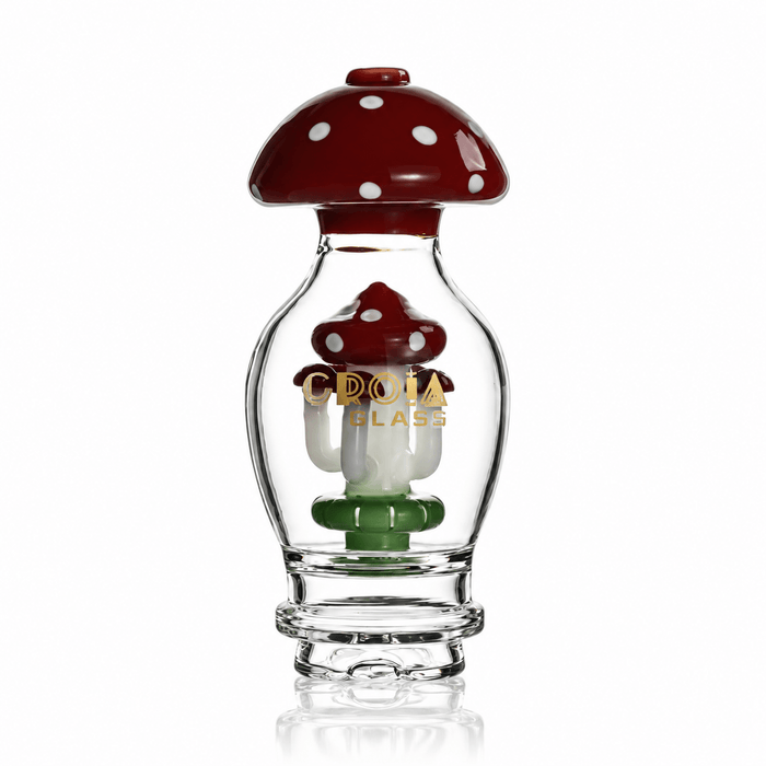 6" Mushroom Cluster Perc Glass Attachment for Puffco Peak & Peak Pro | Croia Glass, Red