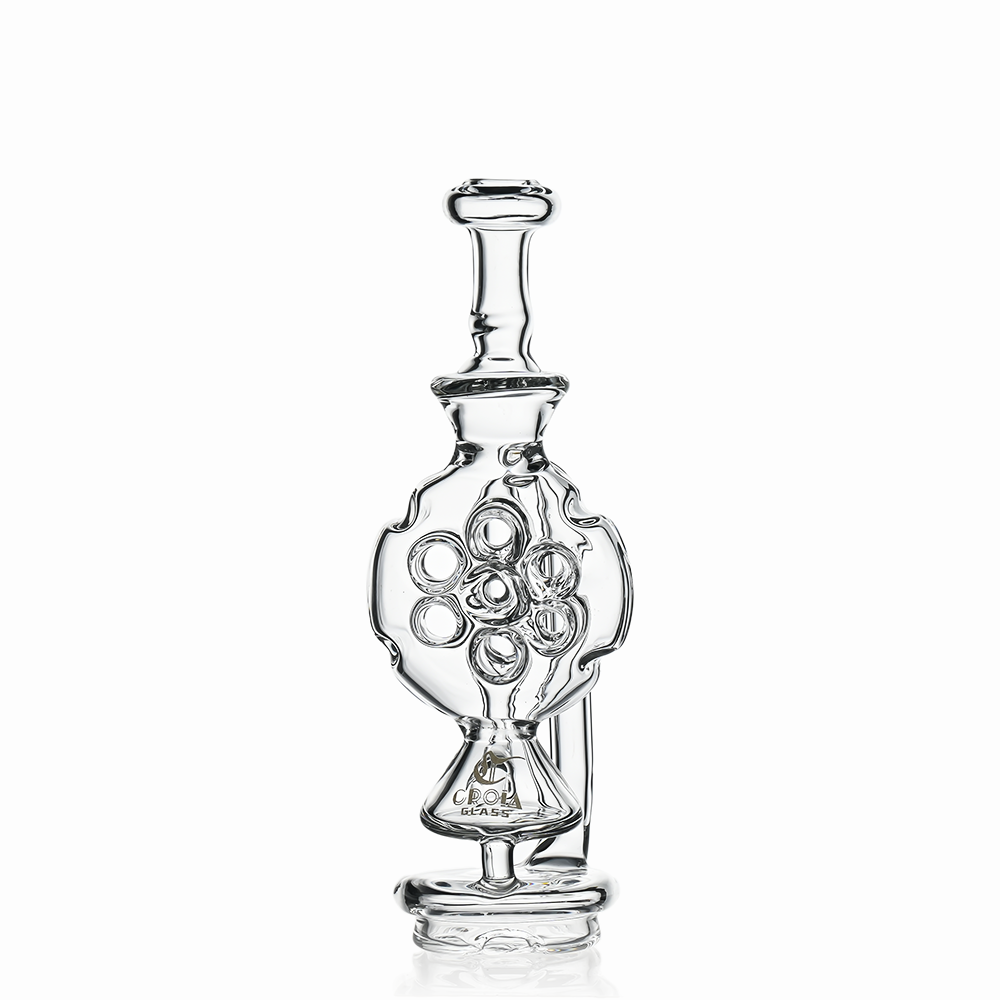 7" Swiss Hole Klein Recycler Glass Attachment for Puffco Peak & Peak Pro | Croia Glass - Discreet Smoker