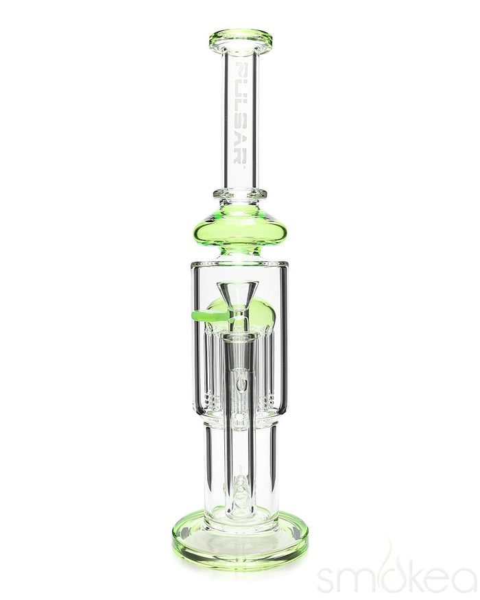 Pulsar 13" 12-Arm Tree Perc Bong, Slime Green