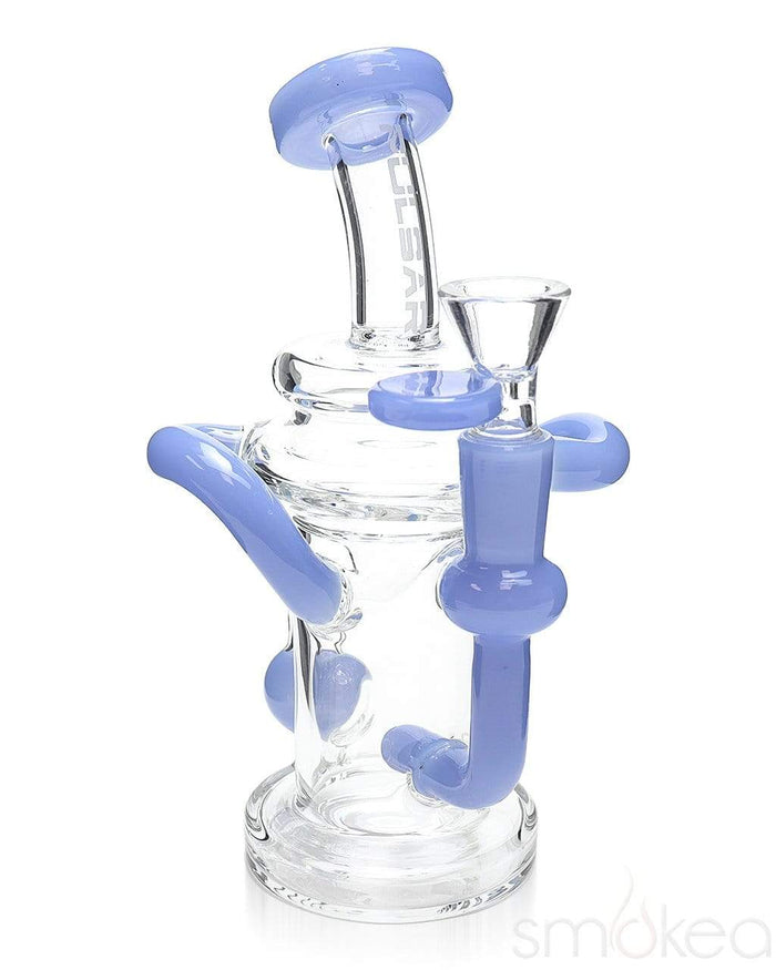 Pulsar 7.5" Ball Recycler Bong, Opaque Blue