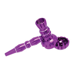 ALUMINUM RIBBED SMOKING PIPE WITH GRINDER - Discreet Smoker