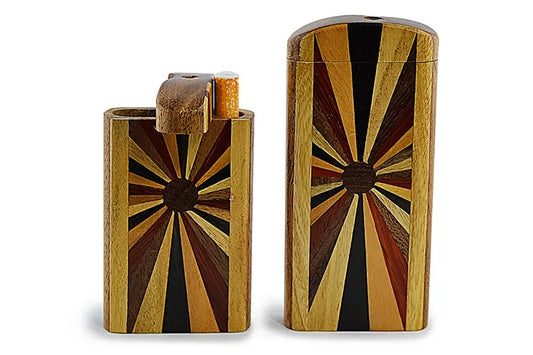 Horizon Swivel Wooden Dugout (2 sizes) - Discreet Smoker