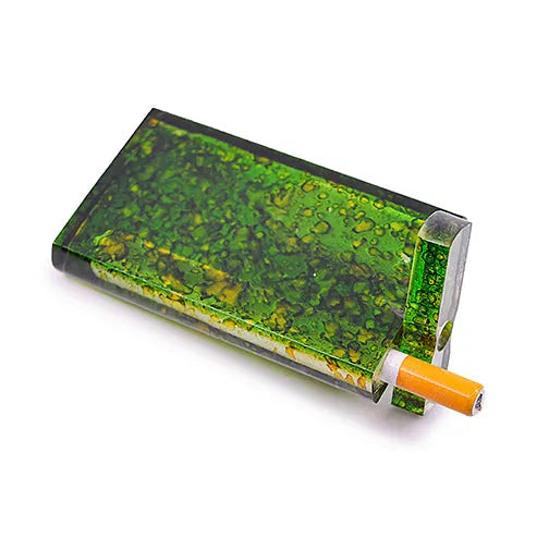 Handmade Acrylic Dugout w/ One Hitter - Splatters - Discreet Smoker