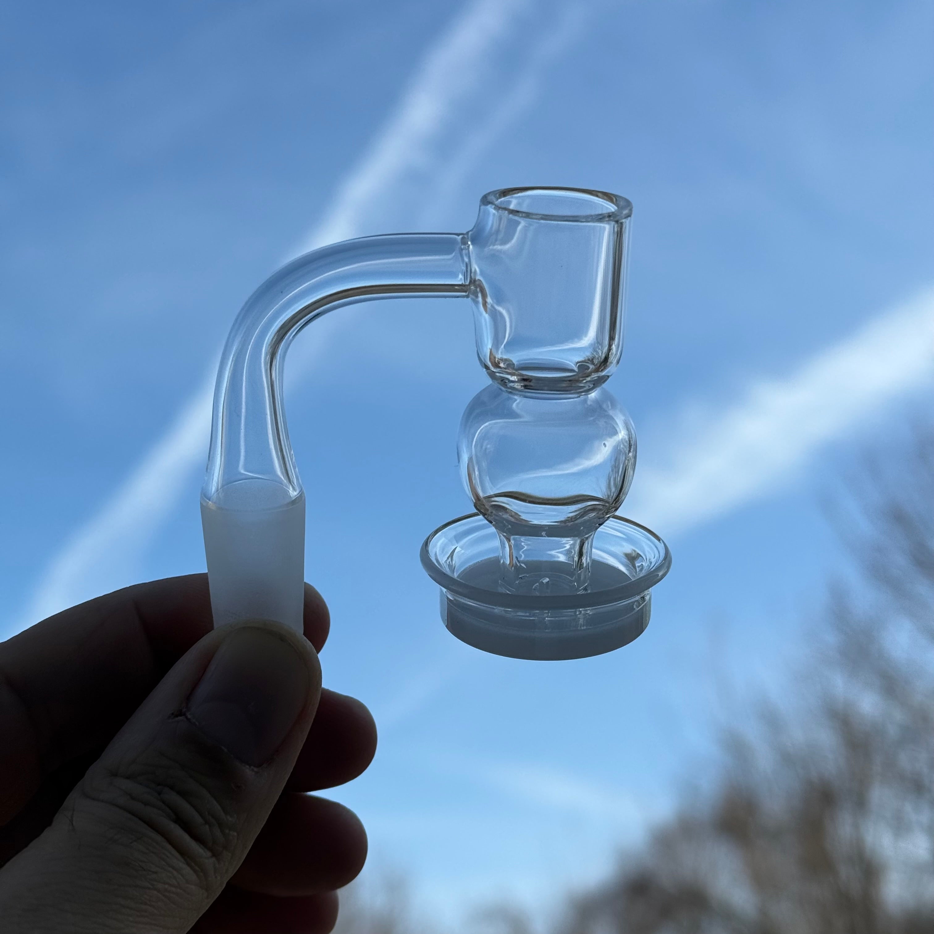 Opaque Bottom Bubble Slurper Set 14MM 90 Male - Discreet Smoker