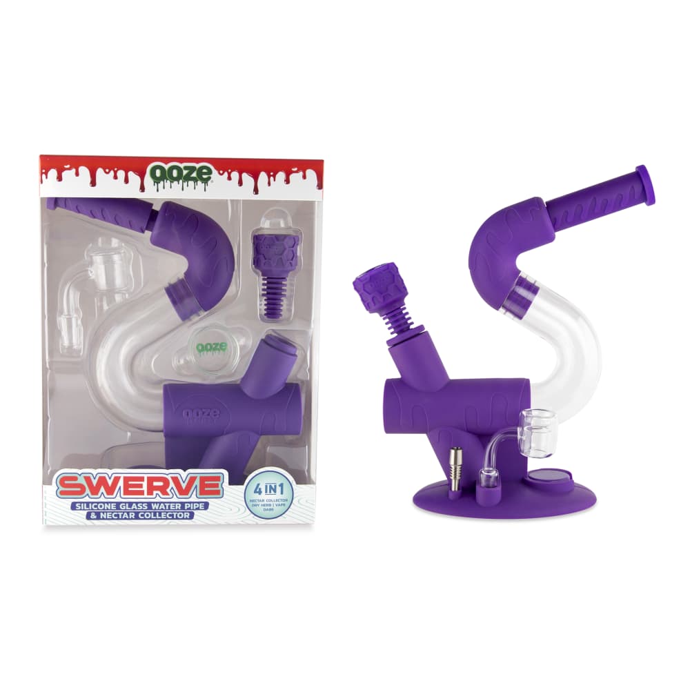 Ooze Swerve Silicone Water Pipe - Discreet Smoker