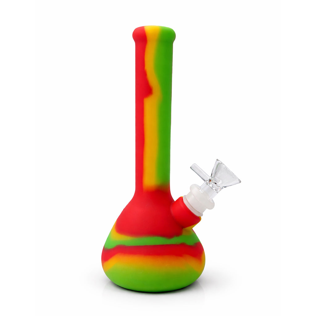 SILICONE BEAKER BONG WITH REMOVABLE GLASS BOWL - Discreet Smoker