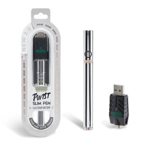 Ooze Twist Slim Pen 2.0 510 Thread Vaporizer Battery - Discreet Smoker