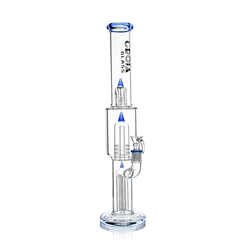 16" Triple Rocket-Perc Scientific Glass Bong | Croia Glass - Discreet Smoker