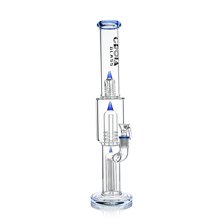 16" Triple Rocket-Perc Scientific Glass Bong | Croia Glass, Blue