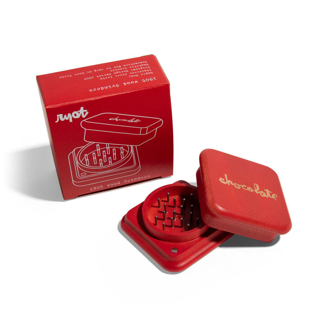 CHOCOLATE X RYOT 2PC RED MAPLE GRINDER - Discreet Smoker