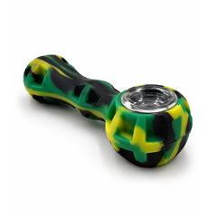 SILICONE SPOON PIPE WITH GLASS BOWL - Discreet Smoker