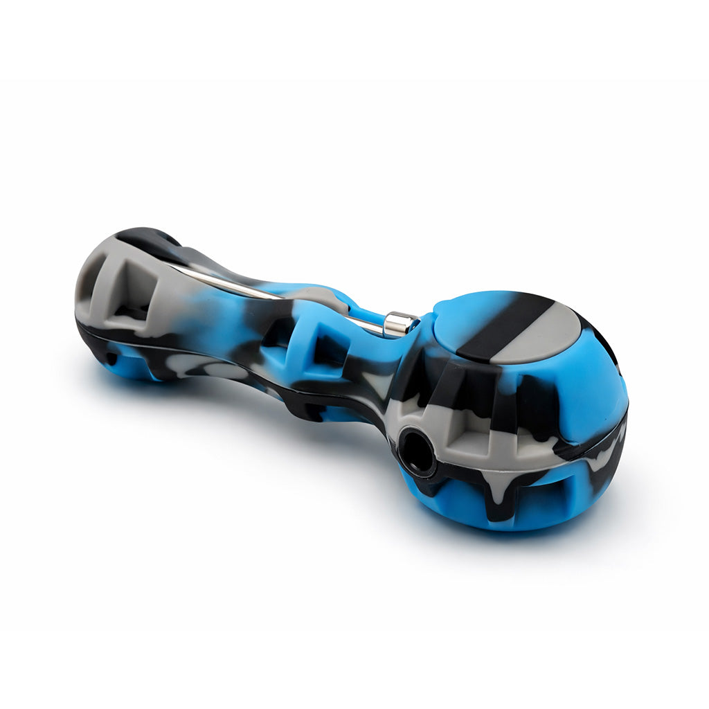 SILICONE SPOON PIPE WITH GLASS BOWL - Discreet Smoker