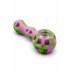 SILICONE SPOON PIPE WITH GLASS BOWL - Discreet Smoker