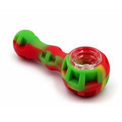 SILICONE SPOON PIPE WITH GLASS BOWL - Discreet Smoker