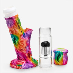 Tilted Silicone Tree Perc Bong - Discreet Smoker
