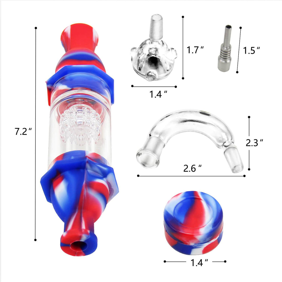 Silicone Glass Dab Straw Full Kit - Discreet Smoker