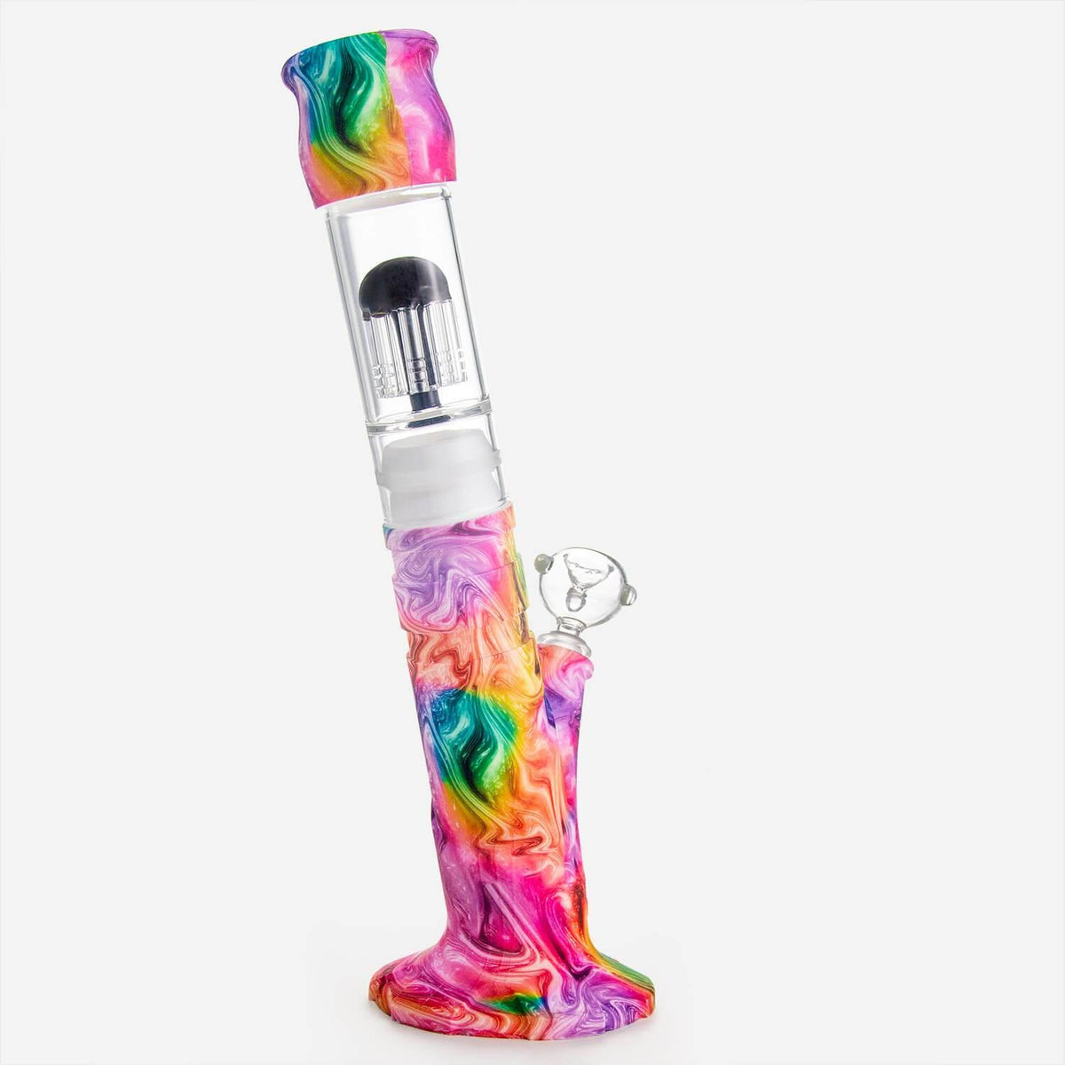 Tilted Silicone Tree Perc Bong - Discreet Smoker