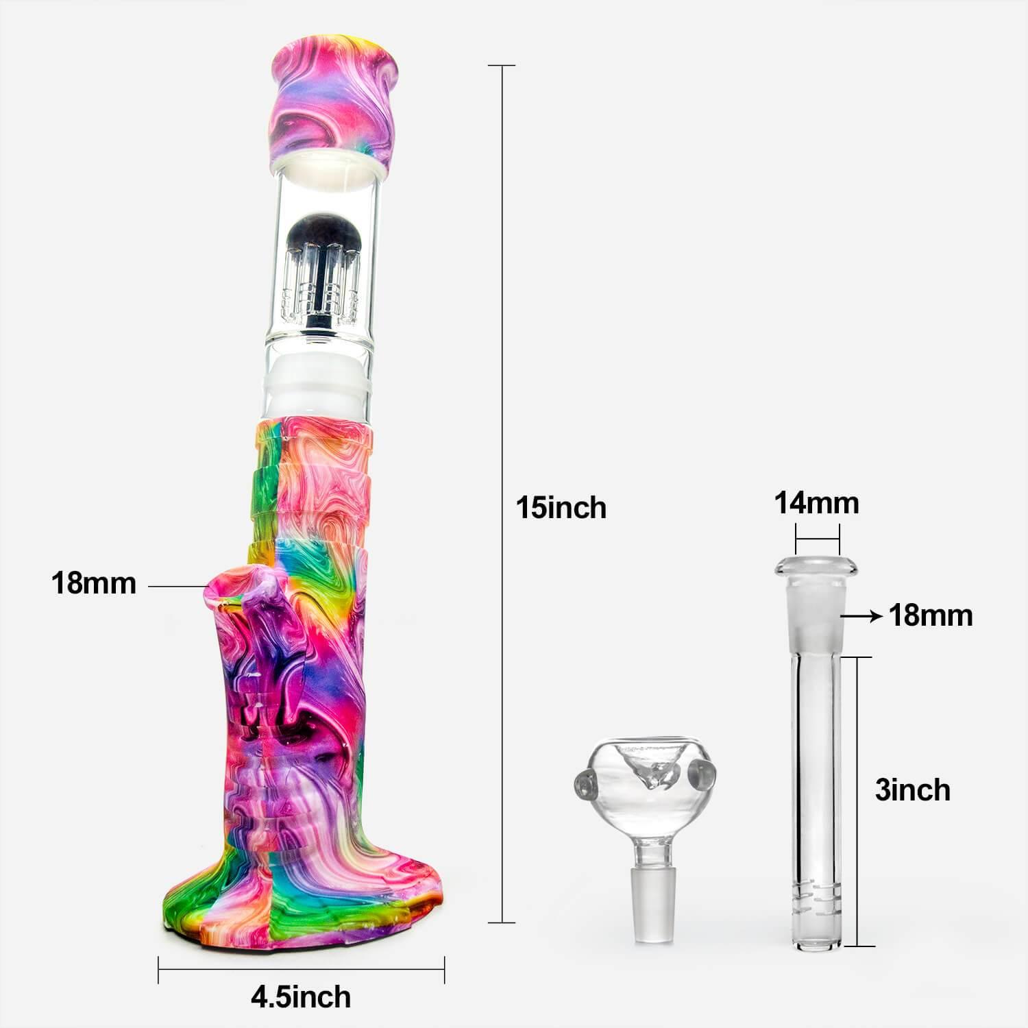 Tilted Silicone Tree Perc Bong