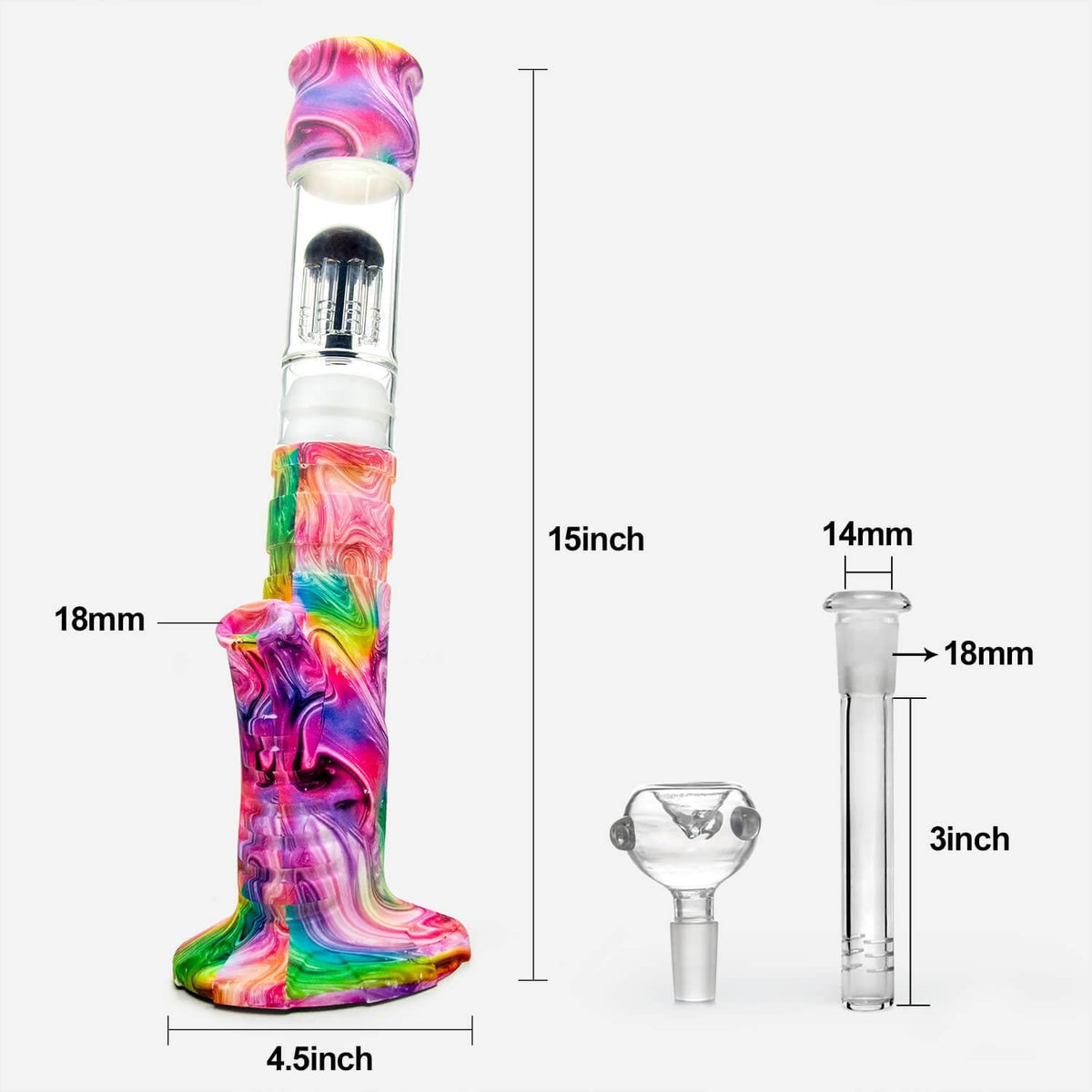 Tilted Silicone Tree Perc Bong - Discreet Smoker