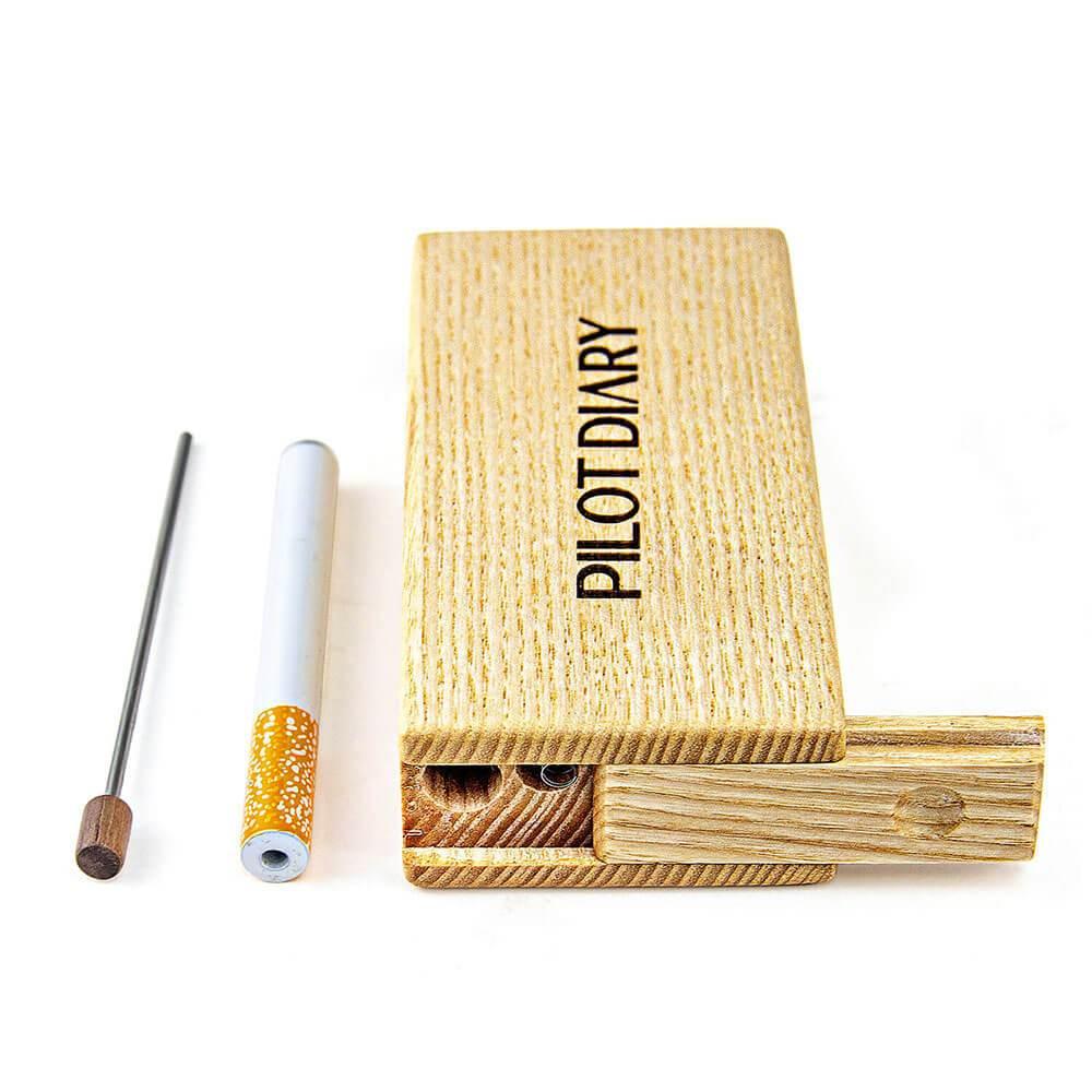 Wooden Dugout With Cleaning Tool - Discreet Smoker
