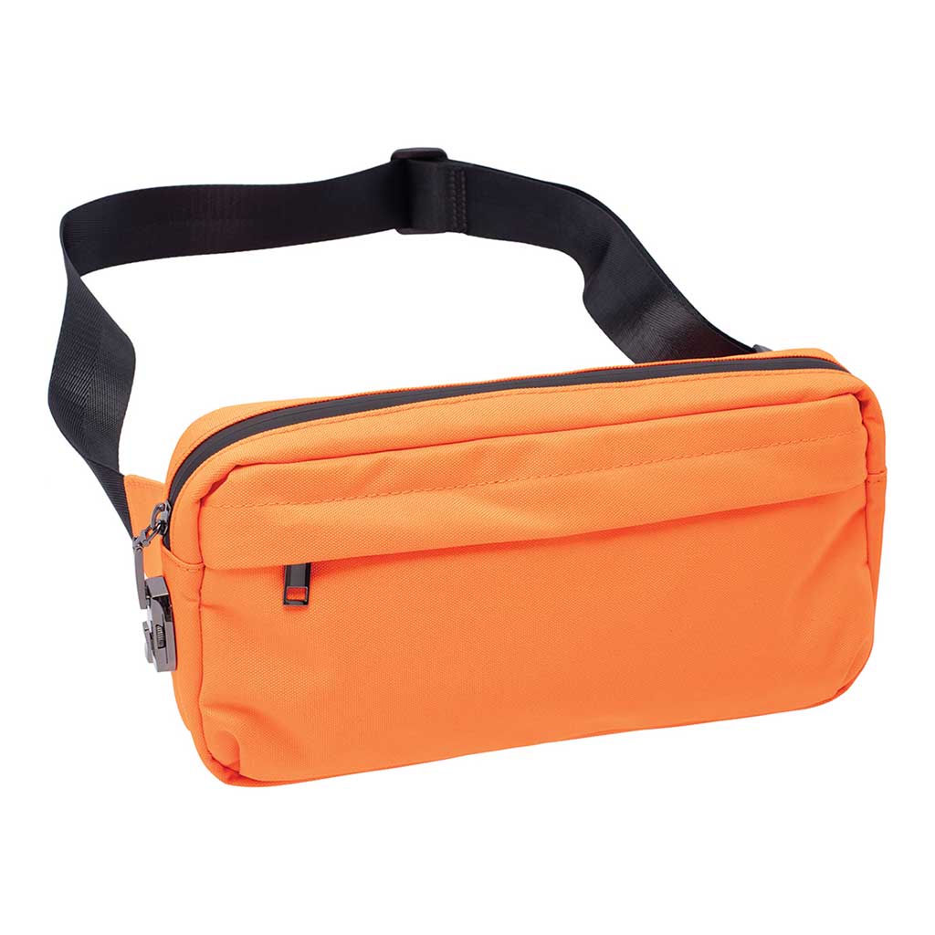 11.5IN X 5.5IN X 2IN SMELLPROOF SLING BAG - NEON ORANGE - Discreet Smoker