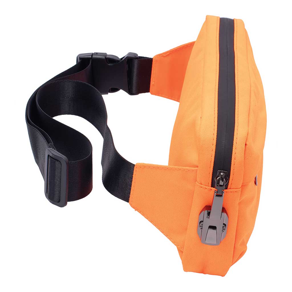 11.5IN X 5.5IN X 2IN SMELLPROOF SLING BAG - NEON ORANGE - Discreet Smoker